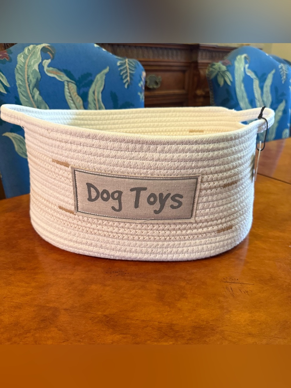 NWT Cream Rope Dog Toy Storage Basket